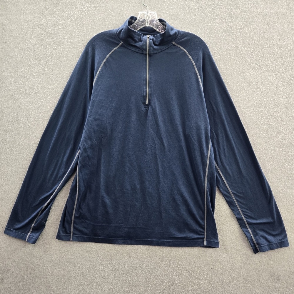 Cloudveil Men Sweatshirt XL Blue 1/4 Zip Pullover Activewear Logo READ